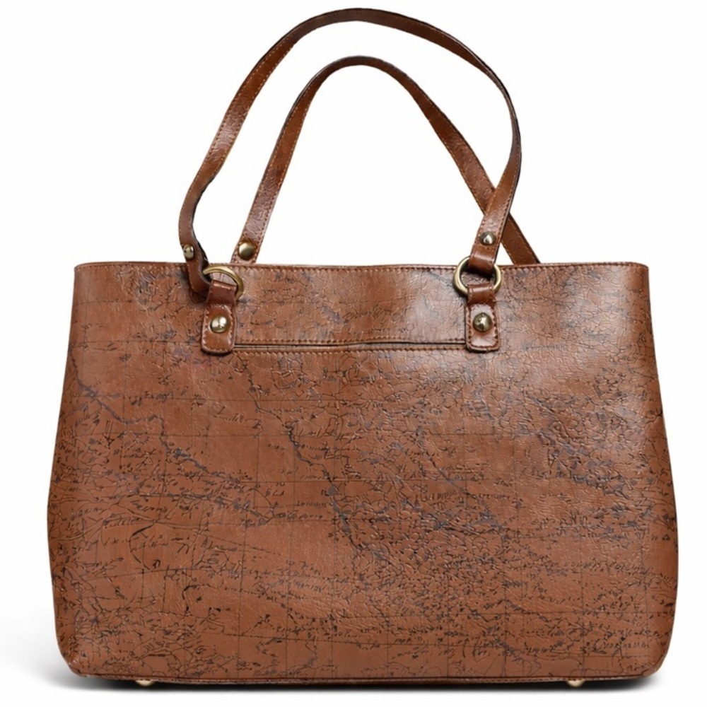 PATRICIA NASH Signature Map Large Tote Bag Brown